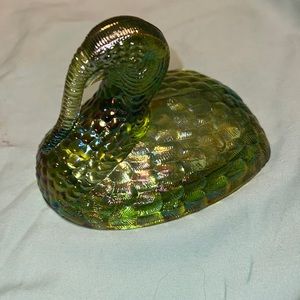 Vintage L E Smith Glass Factory Covered Turkey soup tureen top only no bottom